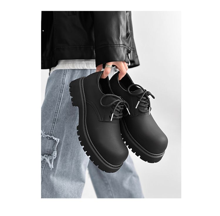 Scarpe Derby retrò casual eleganti con suola spessa_voghion.com