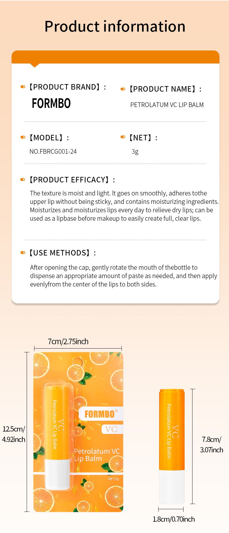 Péče o pleť Balzám na rty s vitamínem C Hydratační, proti vysušování a blednutí rtů Make-up_voghion.com