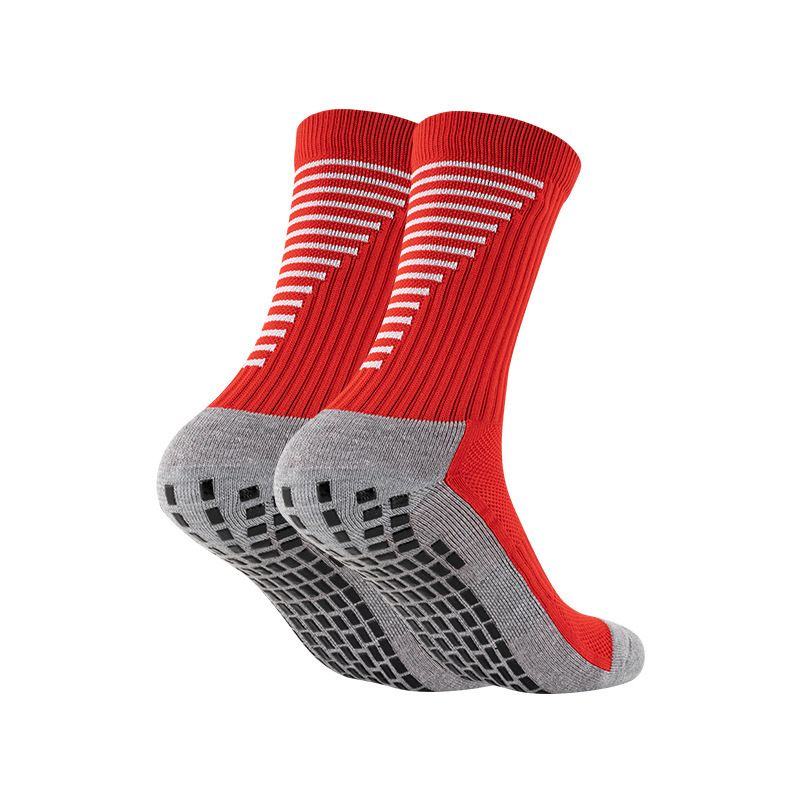 Fußballsocken, mittelhohe Fußballsocken, dicke Sportsocken mit Handtuchunterseite, für Erwachsene, klebend, rutschfest, verschleißfest, Sportsocken, FootballSock_voghion.com