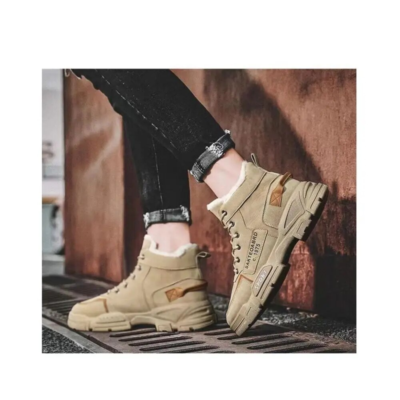 Designer-Schneestiefel, Designer-Herrenschuhe, flauschige Stiefeletten, Turnschuhe, Wanderpelz, Arbeitsschuhe, verschleißfeste Leder-Stiefeletten, Outdoor-Sportschuhe für Herren_voghion.com