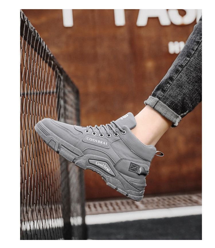 Men's Work Boots Slip-Resistant Comfortable Round Toe Casual Hiking Shoes With Rubber Sole For Outdoor Construction Non Slip Wear Resistant_voghion.com