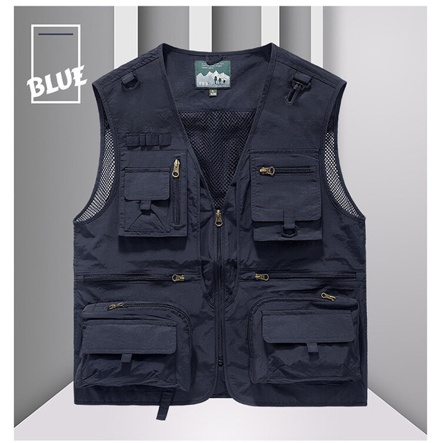14 Pockets Summer New Men US Tactical Hiking Fishing Vest Mens Photographer Waistcoat Mesh Cargo Sleeveless Jacket Tool Vest 7XL_voghion.com