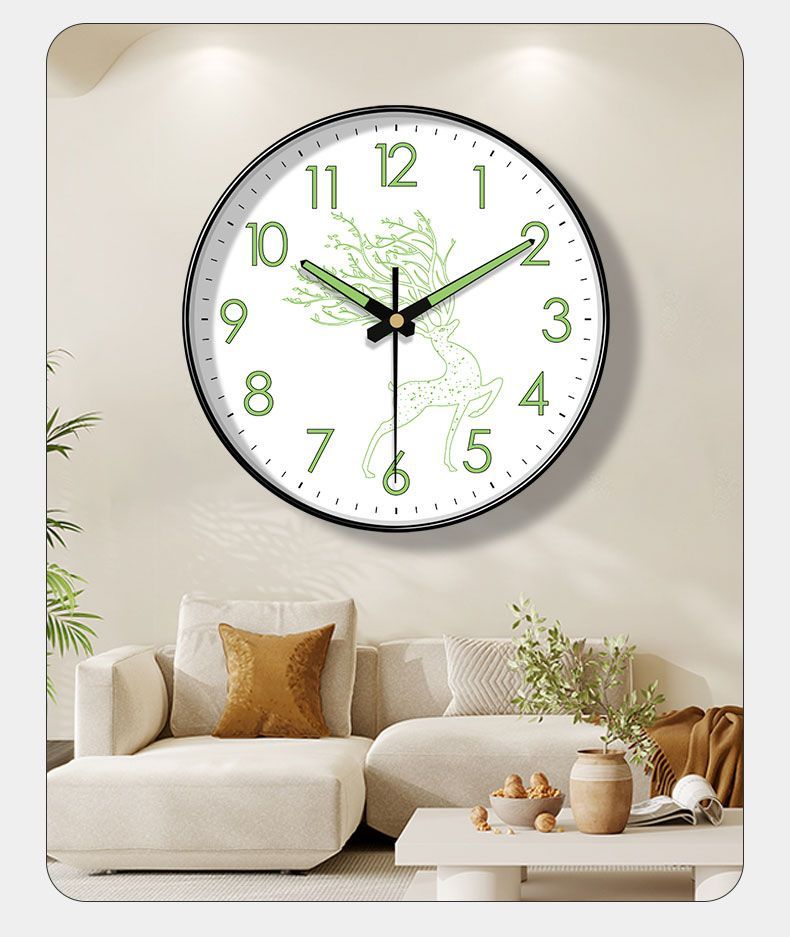 Orologio da parete luminoso personalizzato per soggiorno e camera da letto, orologio al quarzo, silenzioso, semplice, creativo e moderno_voghion.com