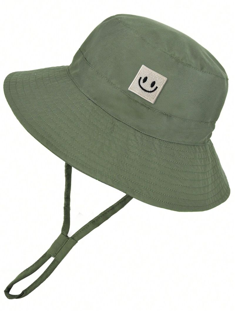 1pc Baby Sonnenhut Lächeln Gesicht Kleinkind Jungen Mädchen Eimer Hut UPF 50 + Sonnenschutz_voghion.com