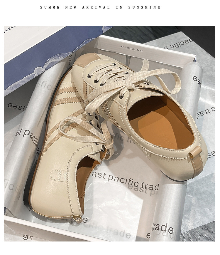 2024 nuove sneakers stringate con suola piatta, vera pelle color block, scarpe da allenamento morali versatili retrò, sneakers sportive casual con punta tonda_voghion.com