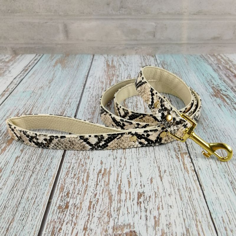 Morbida pettorina in pelle con motivo a serpente, guinzaglio, collare, accessori per animali domestici, nuovo arrivo_voghion.com