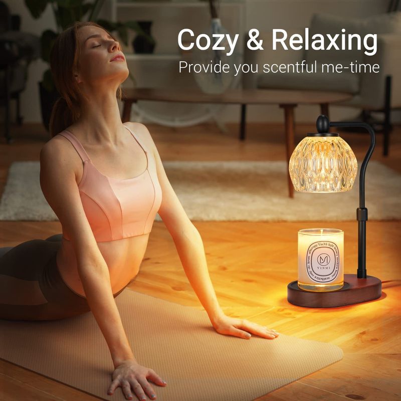Home Furniture New Liftable Wax Melting Lamp Aromatherapy Lamp Glass Aromatherapy Furnace Bedside Lamp Timed Melting Candle Lamp Bedroom Table Lamp_voghion.com
