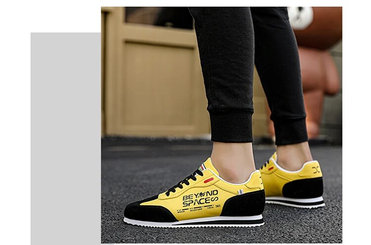 Spring New 2024 Fashion Yellow Low Casual Men Comfortable Flats Outdoor Sport Shoes Trainers Mens Sneakers Basket Homme_voghion.com