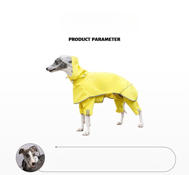 Wakytu UK Grand imperméable pour animaux de compagnie Poncho de pluie Veste imperméable à quatre pattes pour chien de taille moyenne Coupe-vent et imperméable_voghion.com