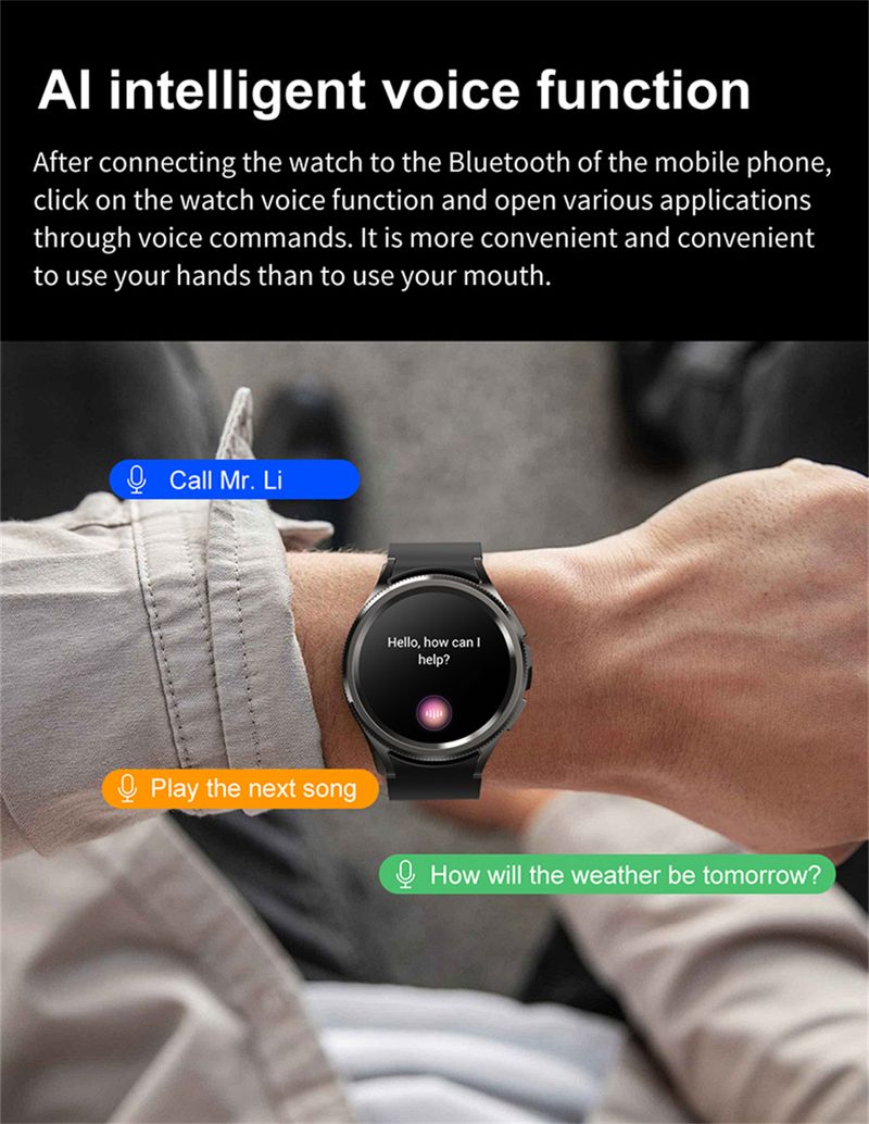 Nuovo Smart Watch Bluetooth con risposta al telefono, orologio da uomo e da donna, con intelligenza artificiale e monitoraggio della salute, per Android e iOS_voghion.com