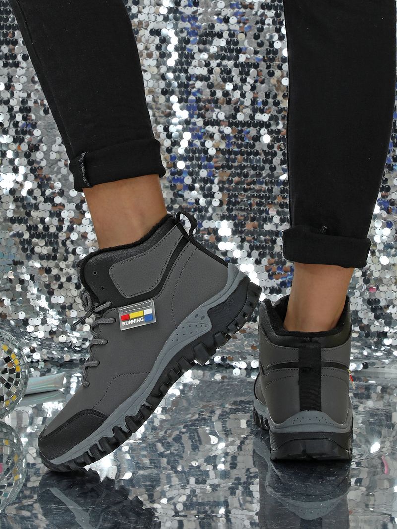 Herbst winter paar anti-rutsch verschleiß-beständig sport schuhe mit dicken baumwolle schuhe, kurze samt bequem für beide_voghion.com