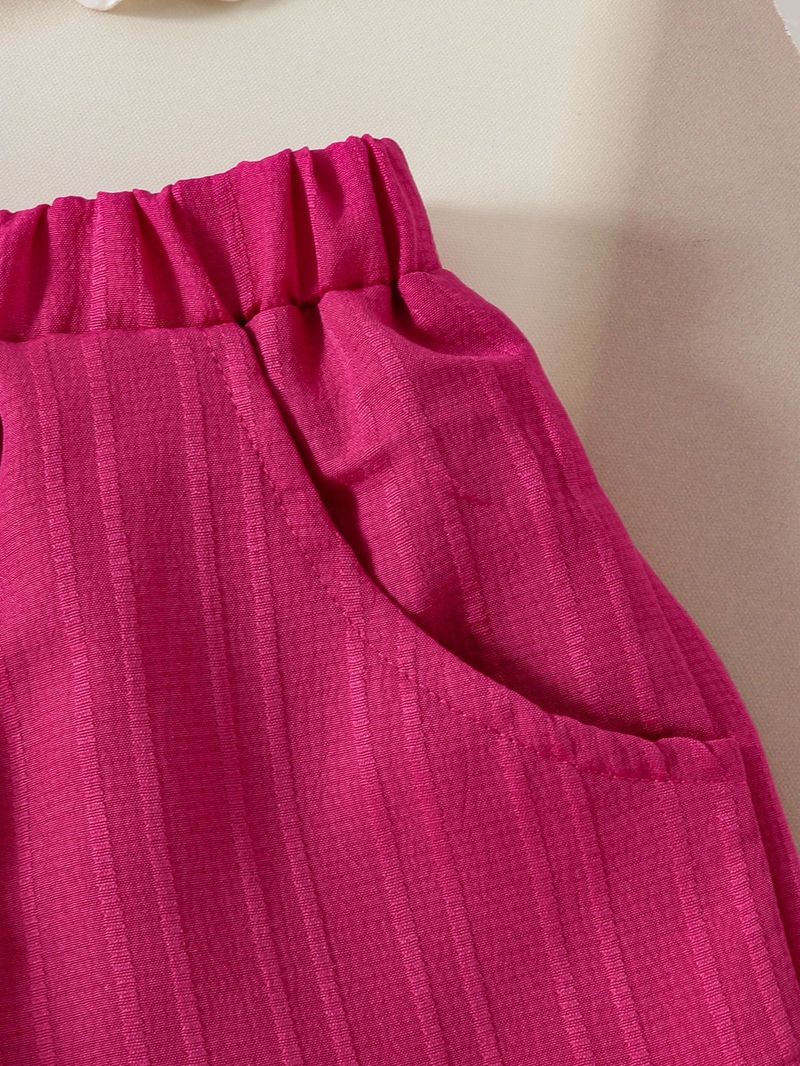 Adorable Floral Print Baby Girl Outfit - Short Sleeve Top & Bow Shorts Set For Summer_voghion.com