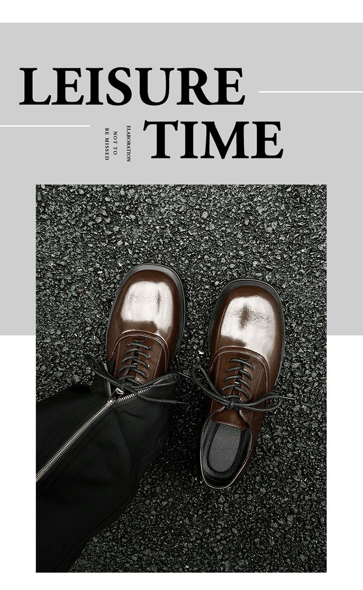 Scarpe da uomo e da donna Business Elite Derby in pelle con suola spessa, stile britannico, formali e alla moda, 14643 Marrone-J_voghion.com