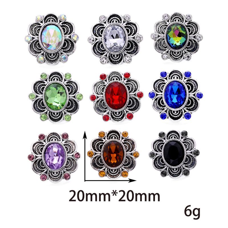 Braccialetto con bottone a forma di fiore in vendita calda Noosa 18mm Snap Accessories B417_voghion.com