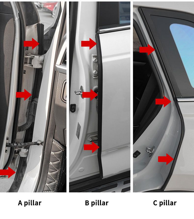 Door Edge Rubber Seal B-Pillar Soundproof Windproof Front Car Sealant Accessories Decorative Strip_voghion.com