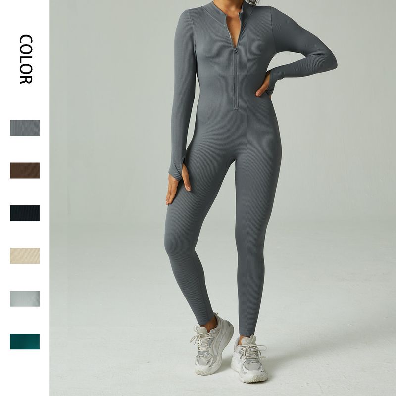 2023 Pantaloni da yoga da donna senza cuciture per esercizi fitness, attillati, a maniche lunghe, attillati_voghion.com