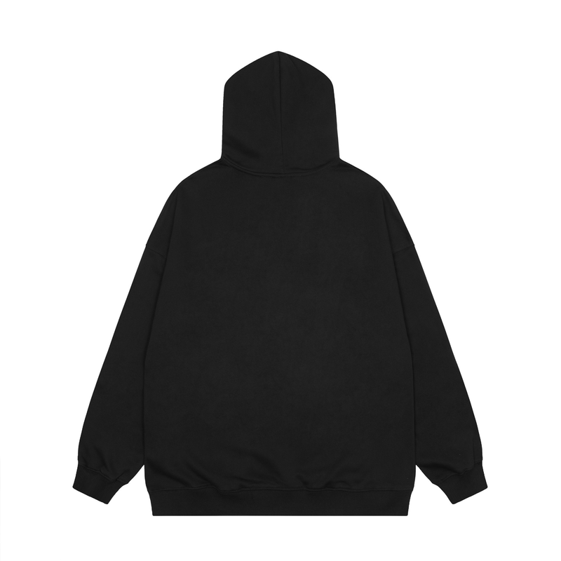 Felpa con cappuccio con stampa ragno all'ingrosso di abbigliamento maschile, unisex, primavera e autunno, con cappuccio largo_voghion.com