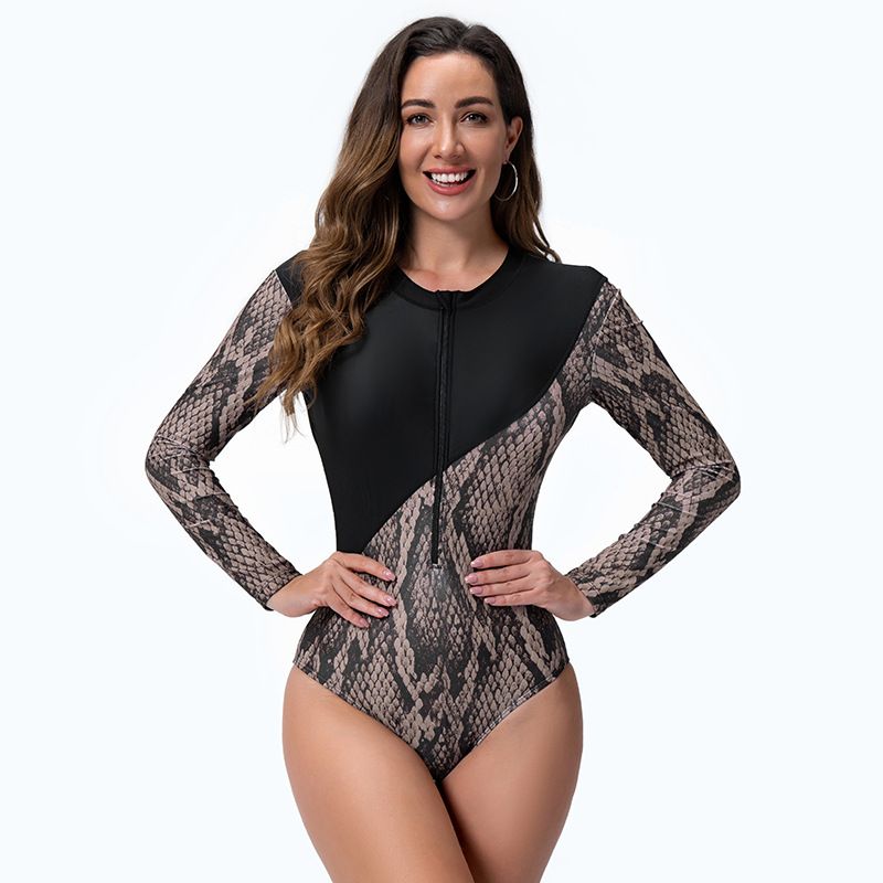 Dameskleding Surfpak Eendelig badpak met lange mouwen Dames duikpak Zonnebrandcrème Slim Fit Conservatief snorkelpak Badpak_voghion.com