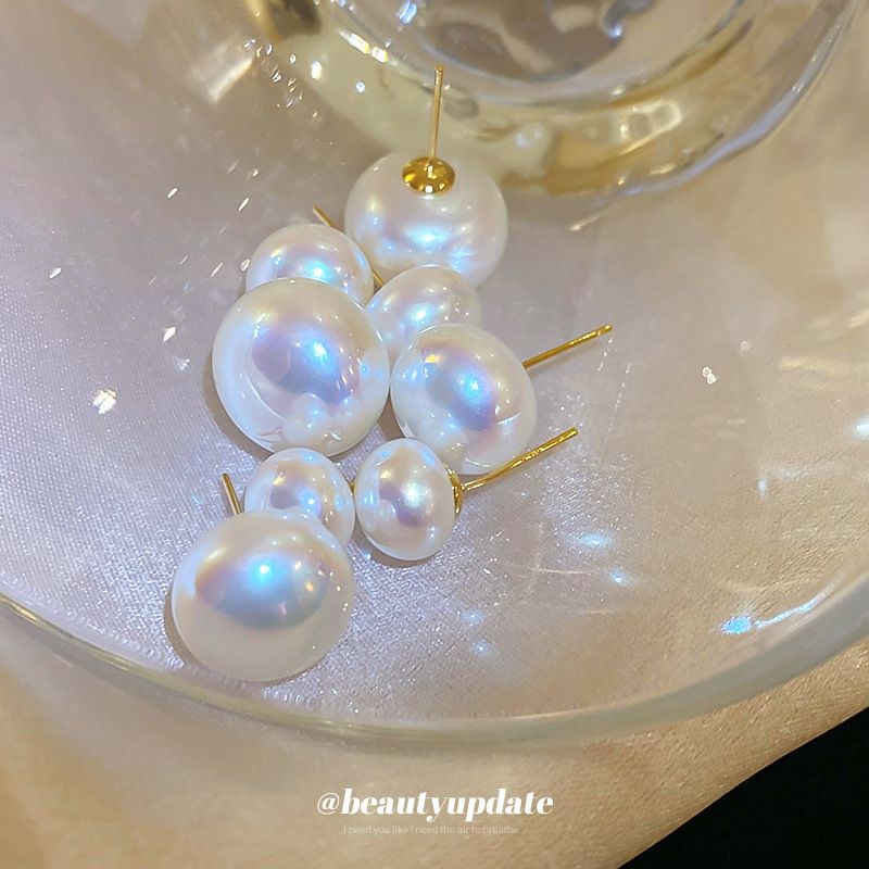 Orecchini a forma di sirena con perla in argento placcato oro vero, temperamento alla moda, versatili, leggeri e lussuosi_voghion.com