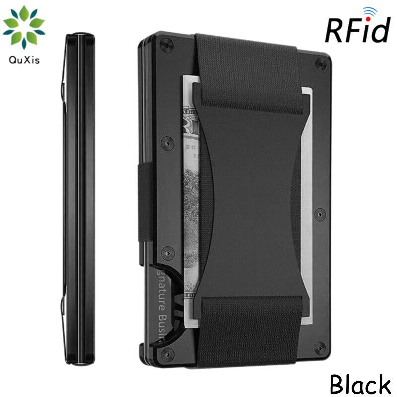 Kartenhalter Geldbörse Brieftaschen Metall Kartentasche Kohlefaser Brieftasche Brieftasche RFID Anti-Diebstahl-Bürste Blocking-Technologie_voghion.com
