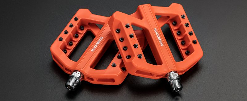 Pédales de vélo ROCKBROS, pédales de vélo VTT à plateforme en nylon avec antidérapant, paire de 9/16"_voghion.com