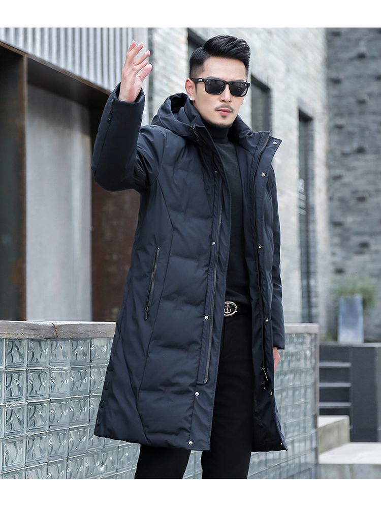 Chaqueta larga con capucha de alta calidad, holgada, de pato blanco, gruesa y cálida, para invierno, para hombre, abrigo de nieve, 2025_voghion.com