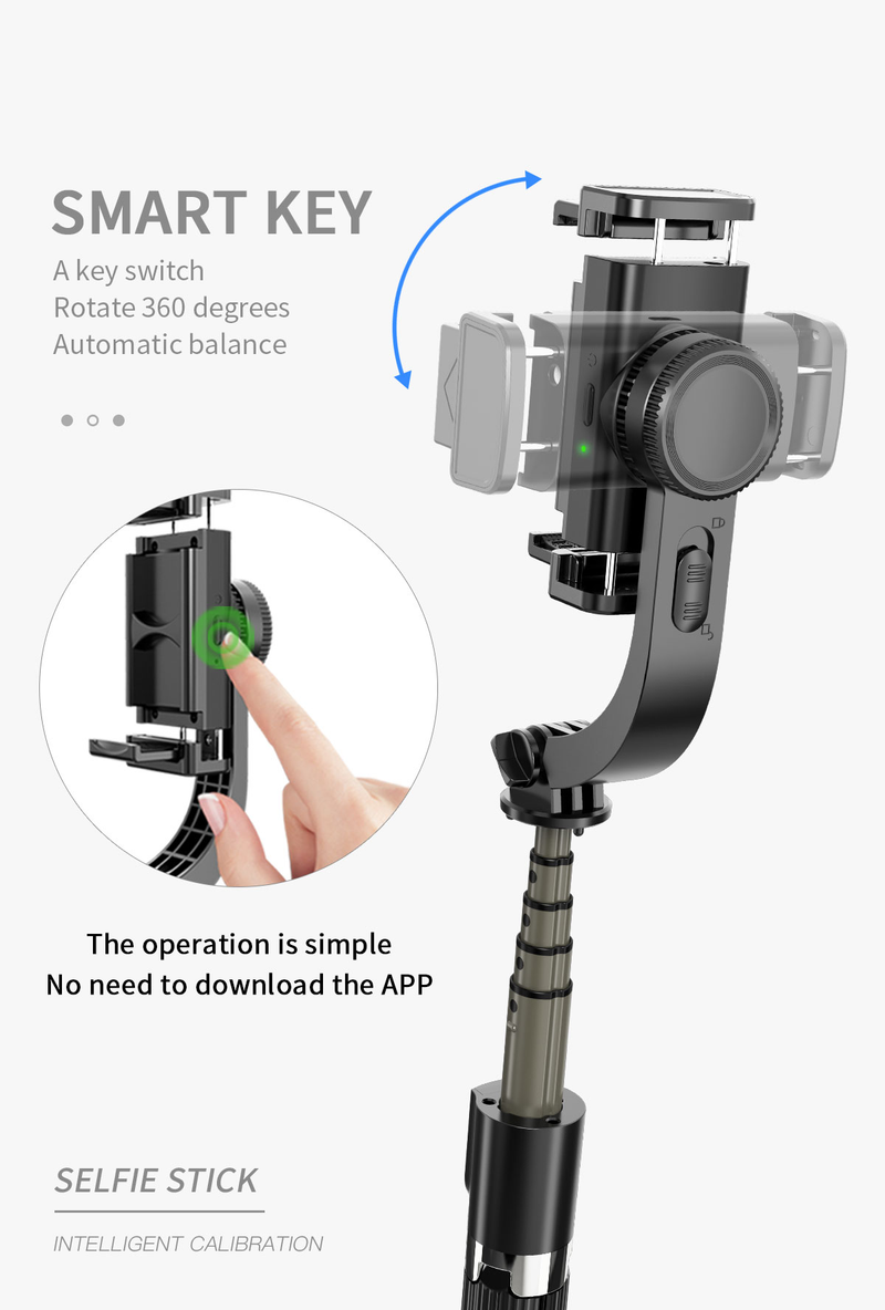 Universalledsstabilisator med selfiestick, lämplig för iPhone bärbar handhållen, universalled med tripp_voghion.com