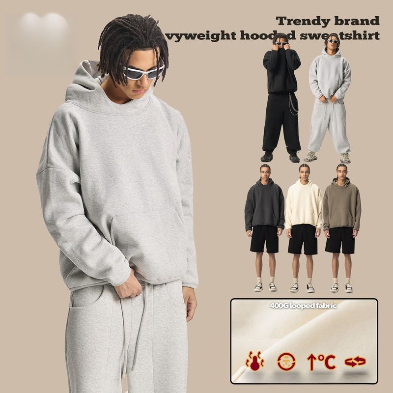 Verdickter Kapuzenpullover für Herren, Trendmarke West Coast Heavy American Hoodie, Herrenpullover_voghion.com