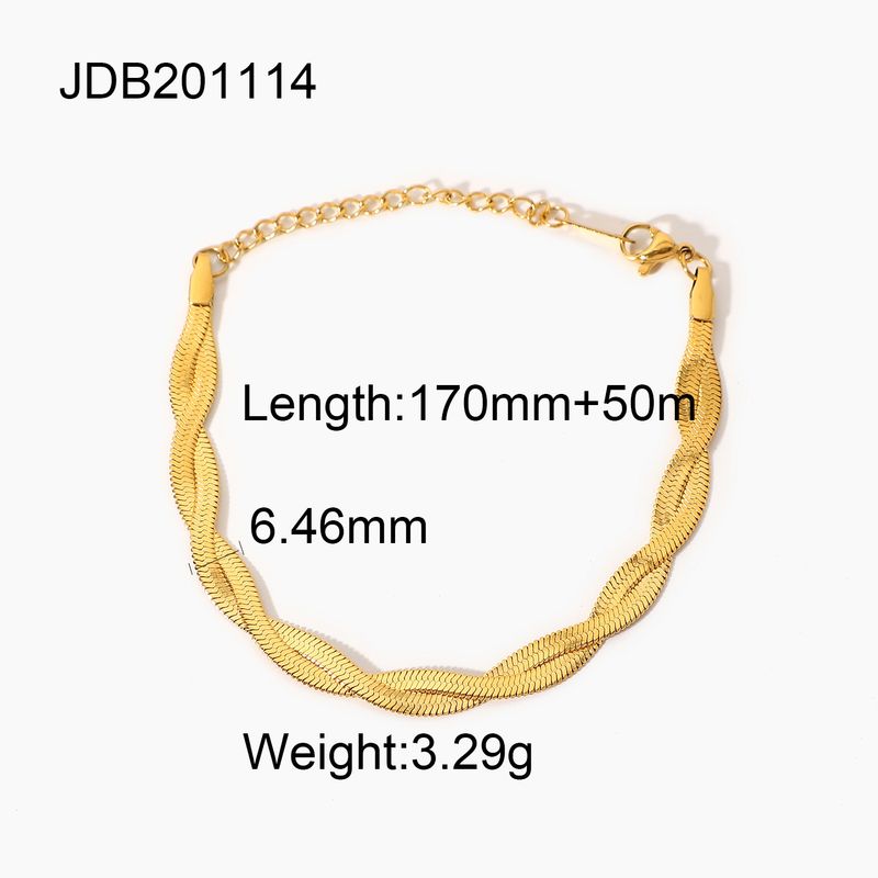 Modieuze en minimalistische vergulde roestvrijstalen armband, damesarmband met dubbele kruisslangketting_voghion.com