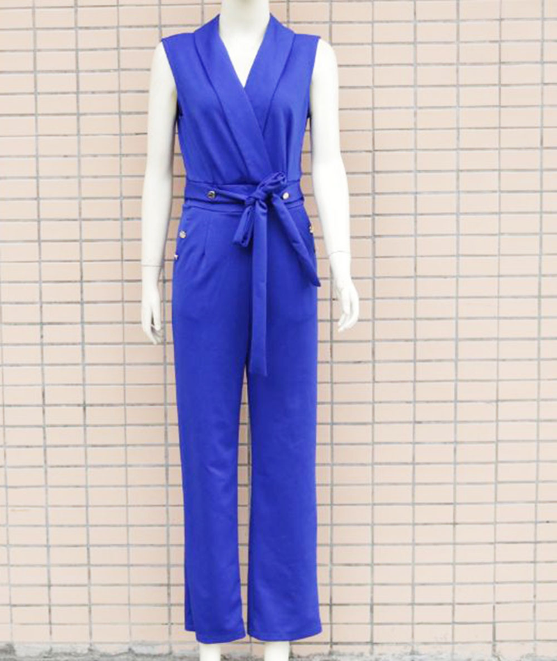 Naisten vaatteet Kevät ja kesä Naisten vaatteet Twist Button V kaula Hihaton Slim Fit haalari ammattikäyttöön_voghion.com