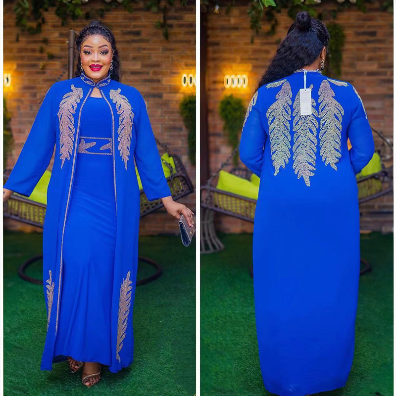 Women's ironing stand collar long sleeve Muslim Dubai robe solid color cardigan_voghion.com
