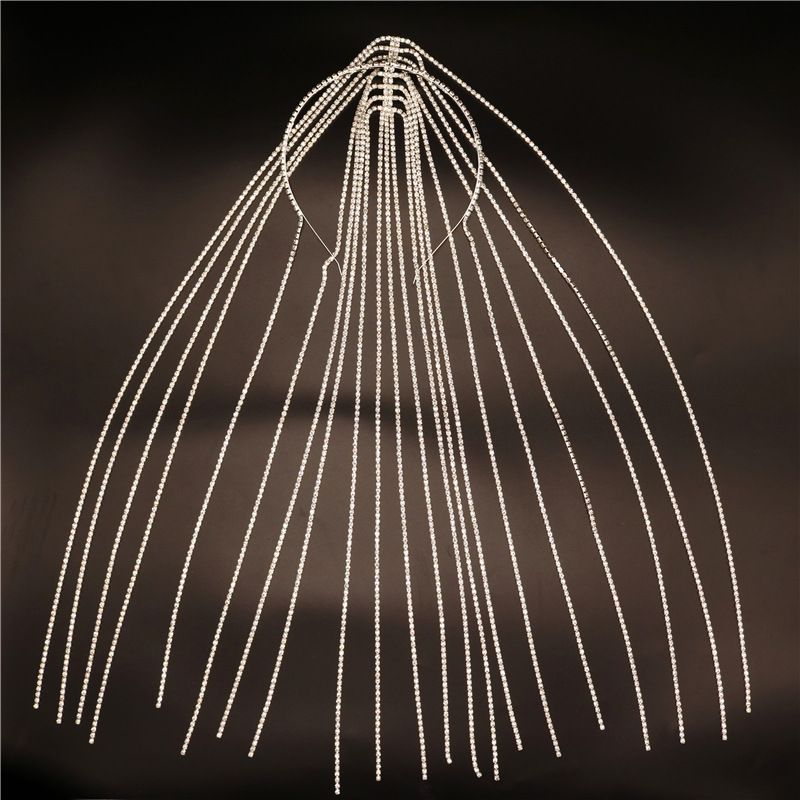 New product accessories: rhinestone long tassel headpiece, exaggerated and personalized headband Instagram style_voghion.com