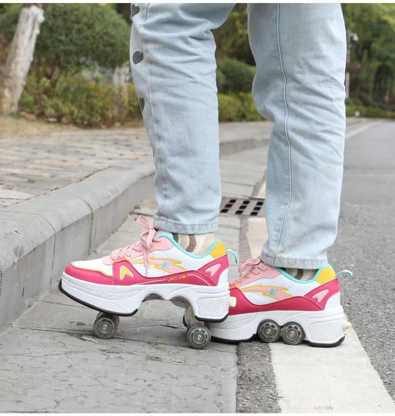 Cross Border Running Shoes Roller Skates Deformation Shoes Wheel Shoes Roller Skates Four Wheel Roller Skates_voghion.com