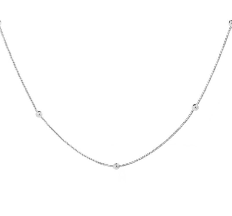 Vintage Beaded Snake Chain Necklace - Light Luxury Layered Statement Jewelry (Minimalist Boho Style Adjustable Length)_voghion.com