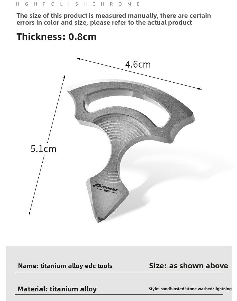 Outdoor Titanium Alloy Single Finger Tiger Camping EDC Self-Defense Black Gold Head Window Breaking Tool_voghion.com