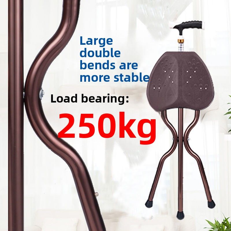 Seat With Folding Anti-Slip Chair Stool, Multifunctional Walking Stick For Elderly_voghion.com