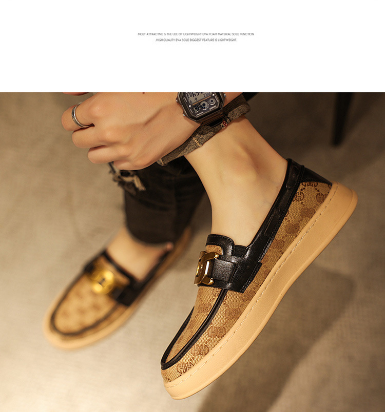 Herrskor Slip-on Beanie Canvasskor Andningsbara Loafers för bilåkare_voghion.com