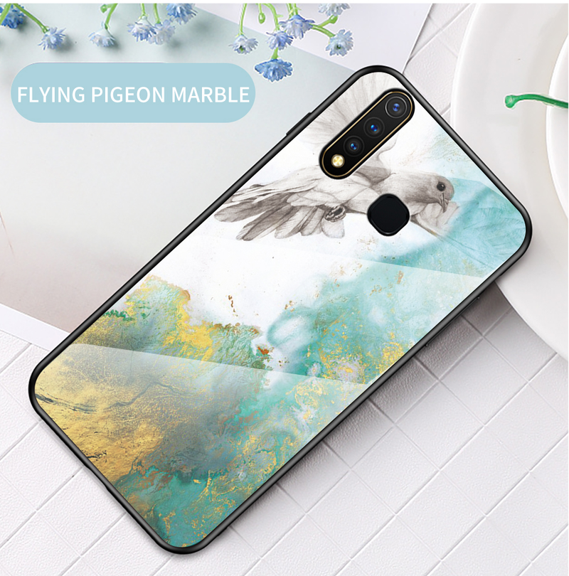 For VIVO Y97 Y93 Y95 Y81 Phone case Luxury Marble Glass Soft Silicone Frame Hard Cover For Y71 Y70S_voghion.com