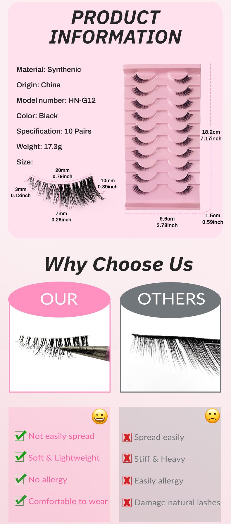 Fox skew fly false eyelashes half eyelashes thick curl chemical fiber ten pairs eyelashes_voghion.com