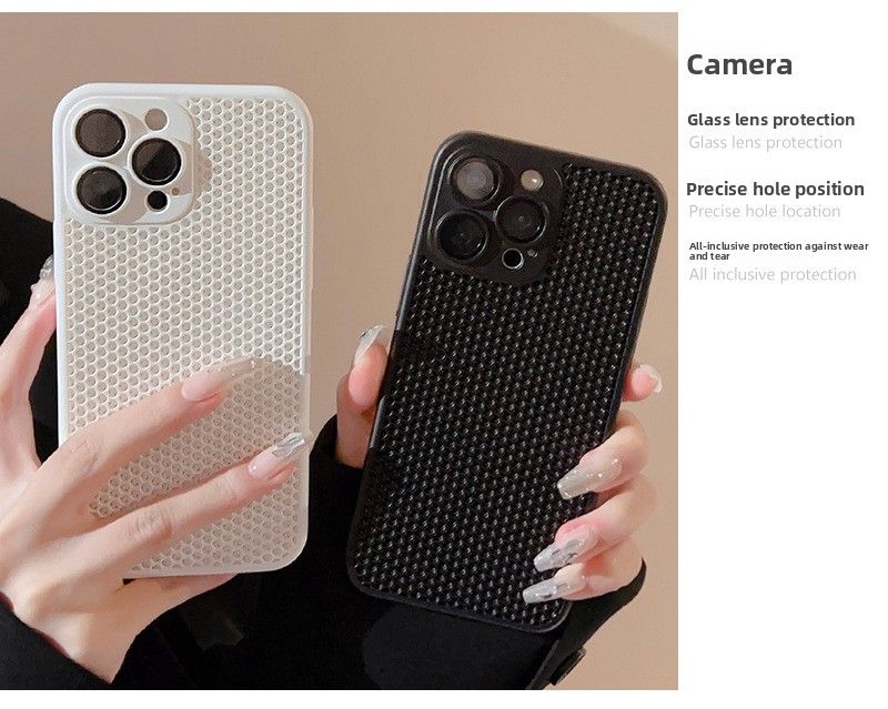 Reticulated Shell Heat Dissipation Is Suitable For 15ProMax Mobile Phone Case, Breathable 14 All-inclusive 12 Apple 13 Anti-drop XR Hard Case._voghion.com