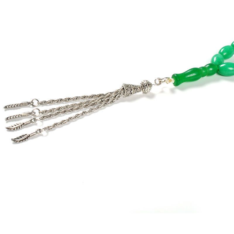 Doğal 6mm X 9mm Elde Tutulan 33 Boncuk Müslüman Dua Tespihi Bileklik DIY Püskül Boncuk Sap Zinciri_voghion.com