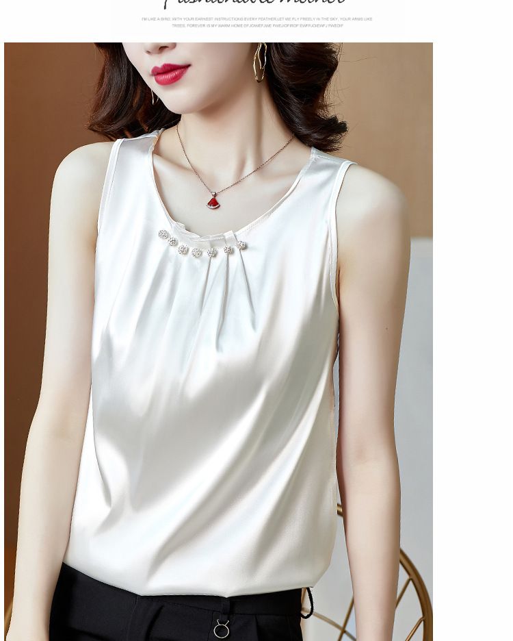 Canotta primaverile ed estiva da donna con fondo di grandi dimensioni in acetato di raso, bellissimo top senza maniche sul retro, abbigliamento esterno da donna, parte superiore grassa in mm_voghion.com