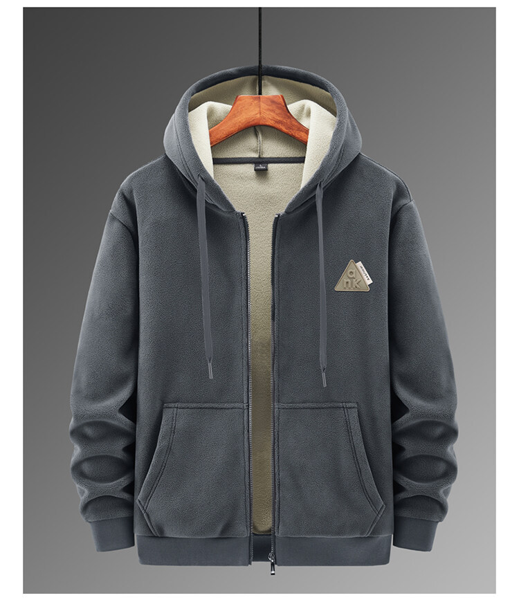 Ropa de hombre Invierno Nuevo traje grueso de terciopelo Sudadera con capucha de terciopelo de cordero para hombre Pantalones de algodón Traje deportivo informal cálido_voghion.com