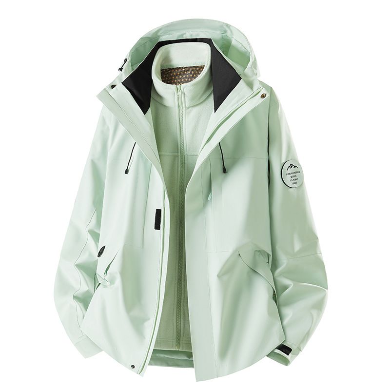 Herbst Outdoor Wasserabweisende 3-in-1 Nerzfleecejacke Hochwertiger winddichter wasserdichter Übergrößenmantel_voghion.com