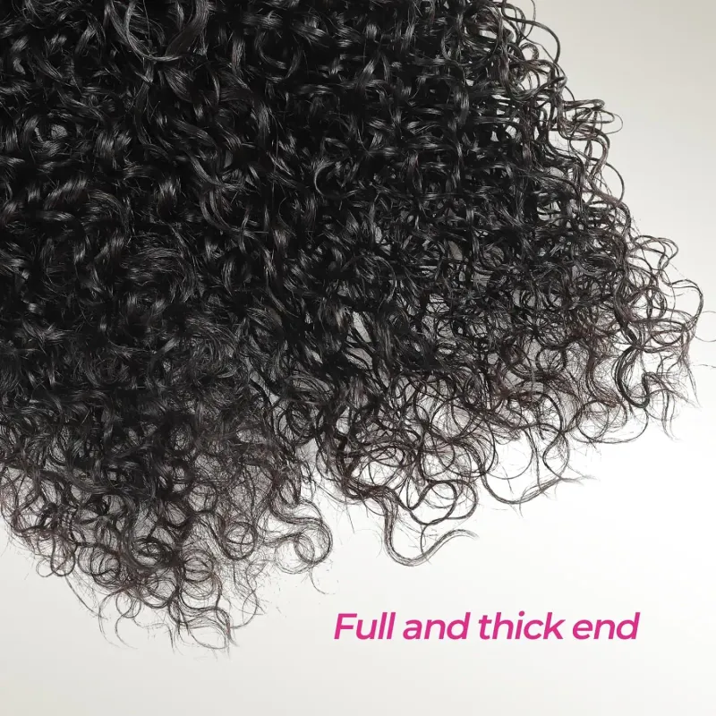 Deep Wave Human Braiding Hair 100% Unprocessed 18 Inch Curly Bulk Hair for Braiding #1B_voghion.com
