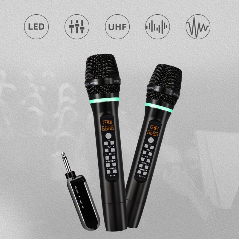Professionell UHF Wireless Mikrofon Handheld Bluetooth Karaoke Mikrofon Recording Studio Home Party Gesang fir Autospeaker_voghion.com