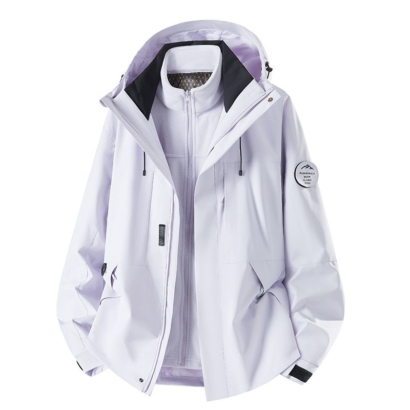 Herbst Outdoor Wasserabweisende 3-in-1 Nerzfleecejacke Hochwertiger winddichter wasserdichter Übergrößenmantel_voghion.com