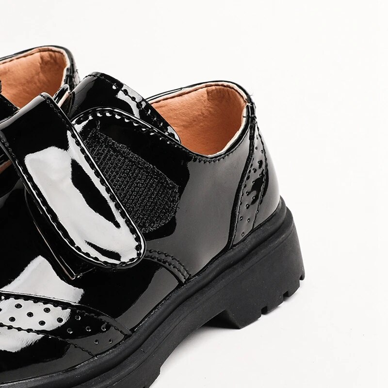 SHLIANG Mode Jungen Schwarze Lederschuhe Weiche Leistung Frühling Herbst Neue Britische Stil Weiche Halbschuhe Schwarz für Uniform Kinder SA126_voghion.com