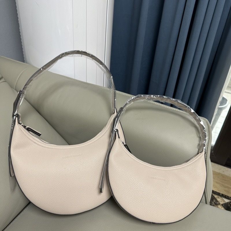 Bolsa de ombro única de couro legítimo feminina, pequena, média, crescente, nó de bambu, estilo hobo, com axilas, cor sólida_voghion.com