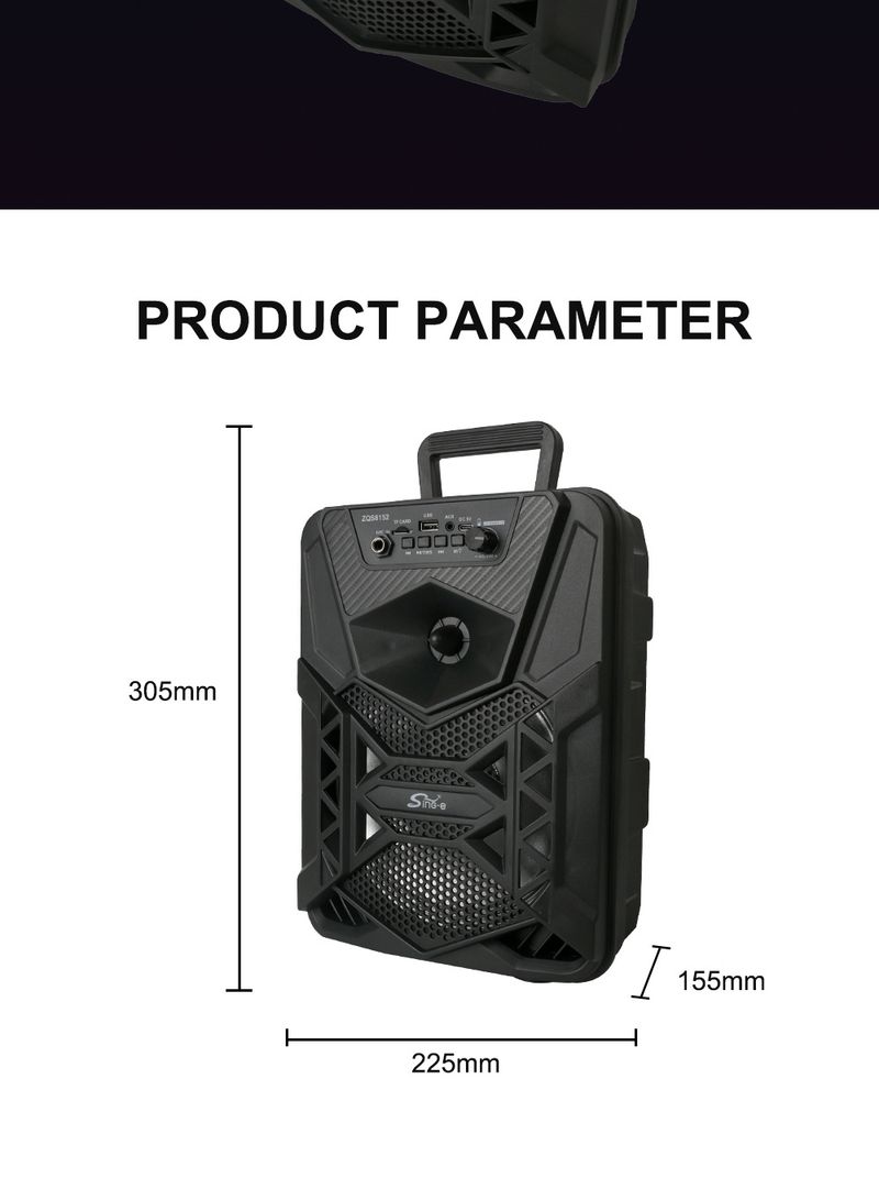 ZQS8152 Prijenosni zvučnik Šareni vanjski Square Dance Sound Box Vanjski veliki volumen Bluetooth mali audio_voghion.com
